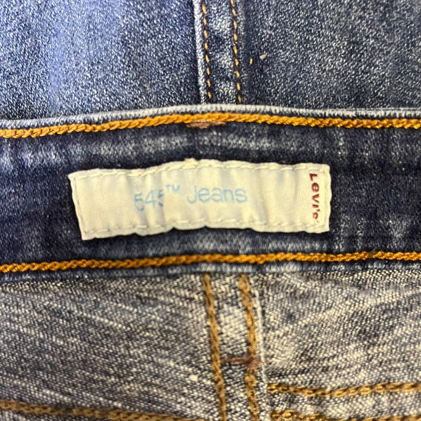 Levi's 545 Bermuda Shorts Fits as Womens XL 33" Waist Blue Denim Stretch Red Tab