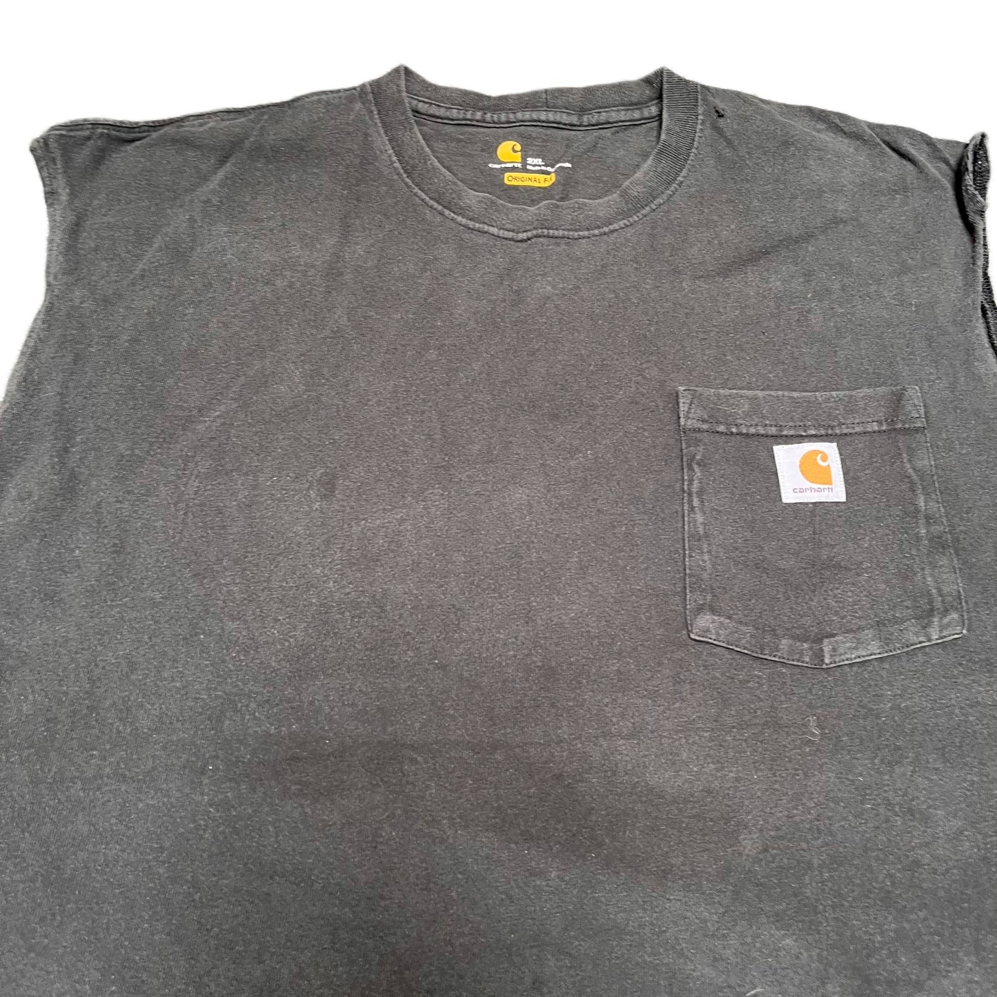 Carhartt Pocket T-Shirt Men 2XL Black Original Fit Sleeveless Workwear Summer