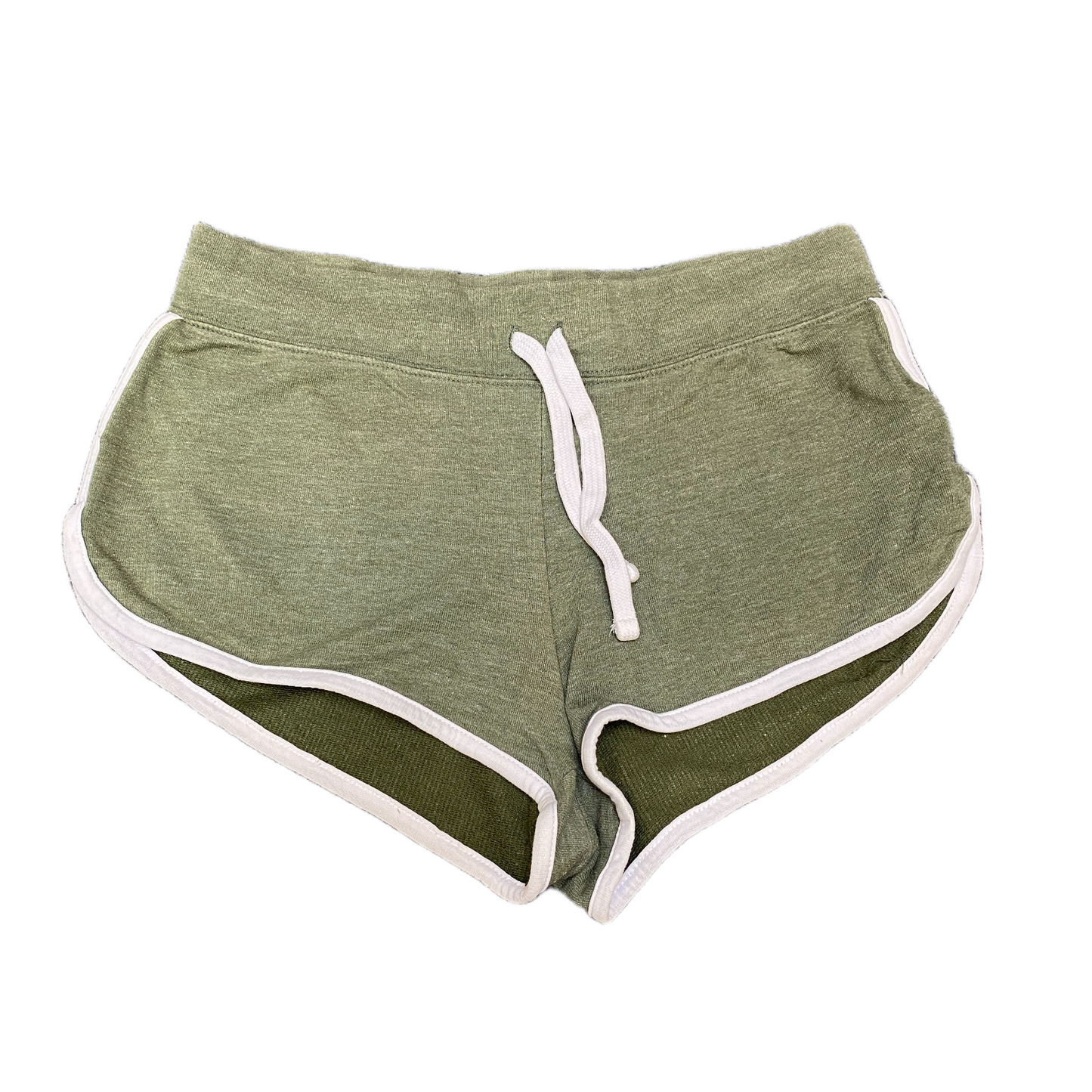 Running Sprinter Shorts Women S 29" Waist Green Athletic Gym Workout Dolphin Hem