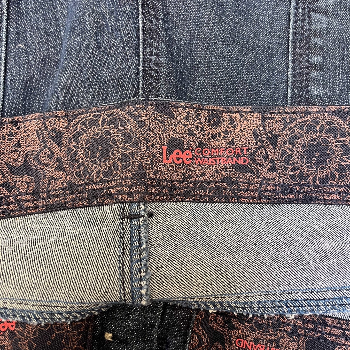 Lee Denim Shorts Fits as Womens 2XL 37" Waist Blue Dark Wash Comfort Waistband