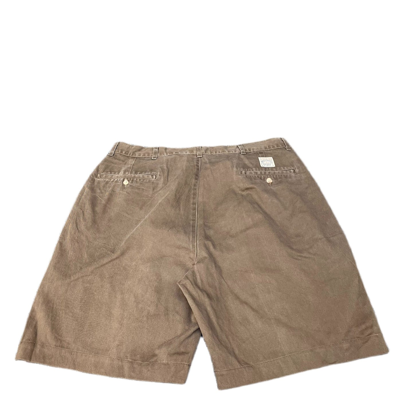 Polo Ralph Lauren Chino Shorts Fits as Mens XL 35" Waist Brown Pleated Outdoor