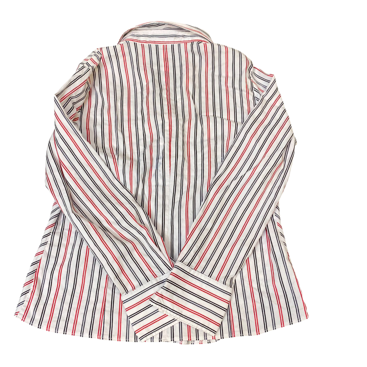 Gerry Weber Shirt Womens M White Red Striped Long Sleeve Collared Button Front