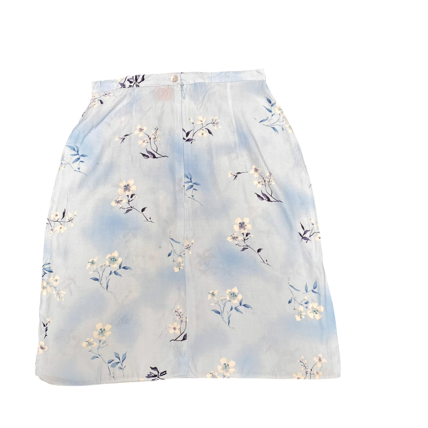 Tex A Line Skirt Womens S Light Blue Floral Casual Fit Outdoor Zip Front Y2K