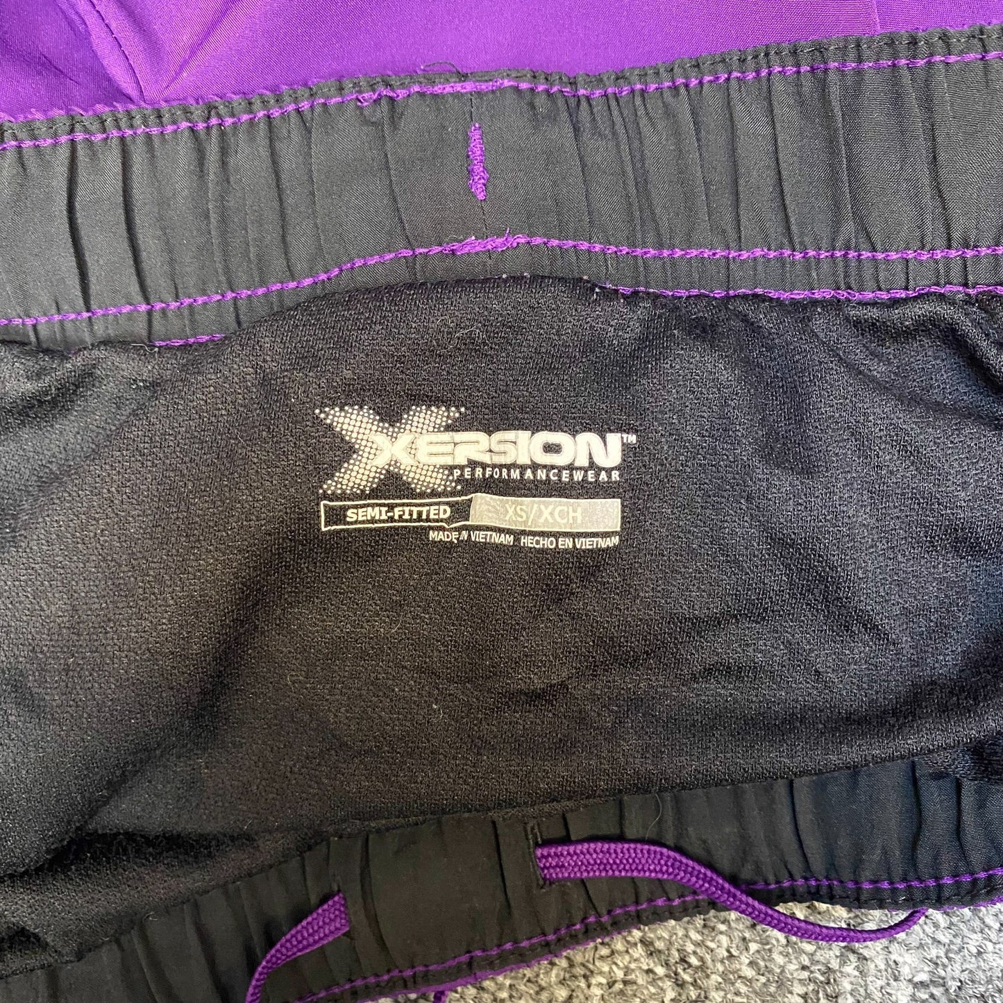 Running Sprinter Shorts Womens XS Purple Semi Fitted Performance Dolphin Hem