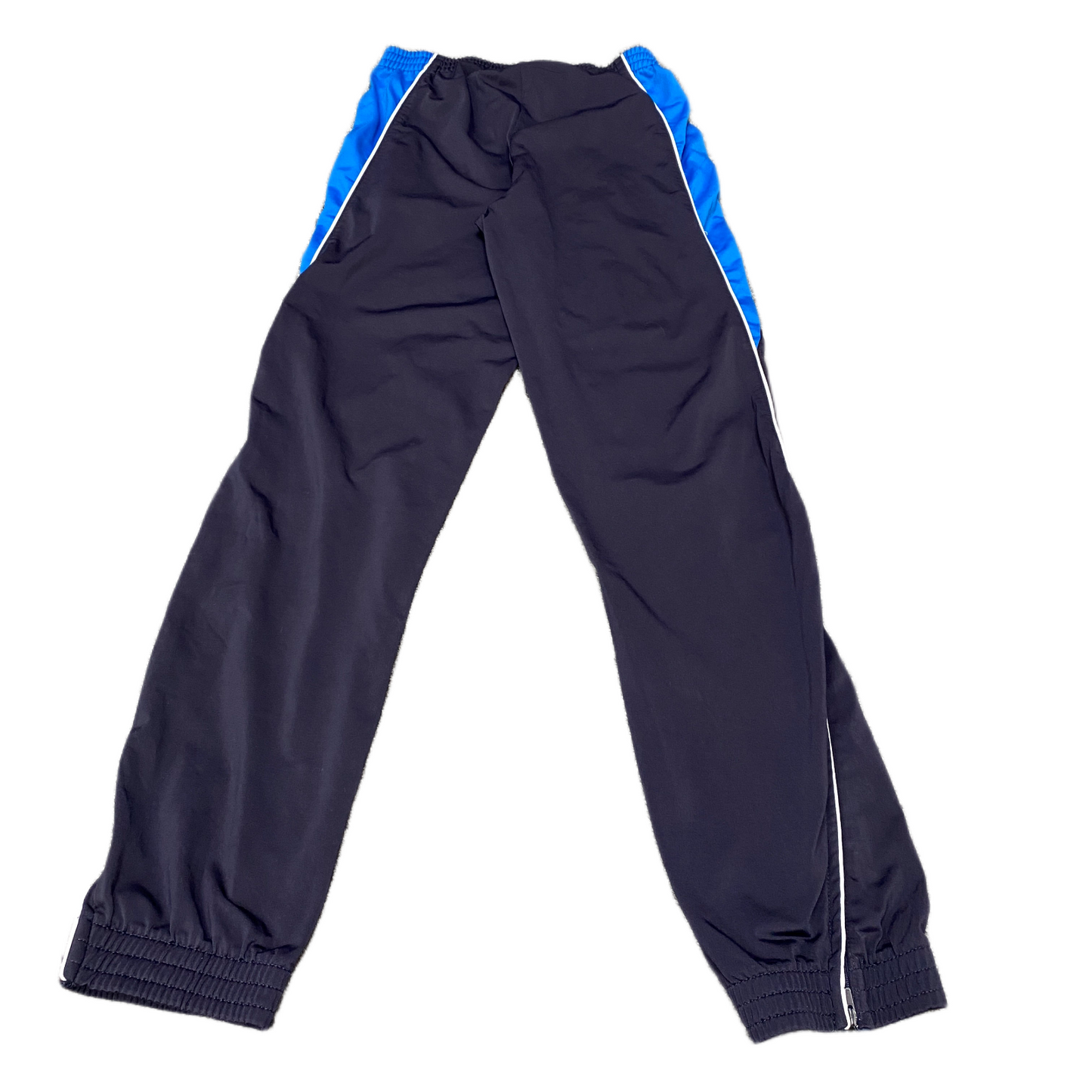 PUMA Joggers Fits as Womens 25" Waist Black Blue Ankle Zip Tapered Leg Trousers