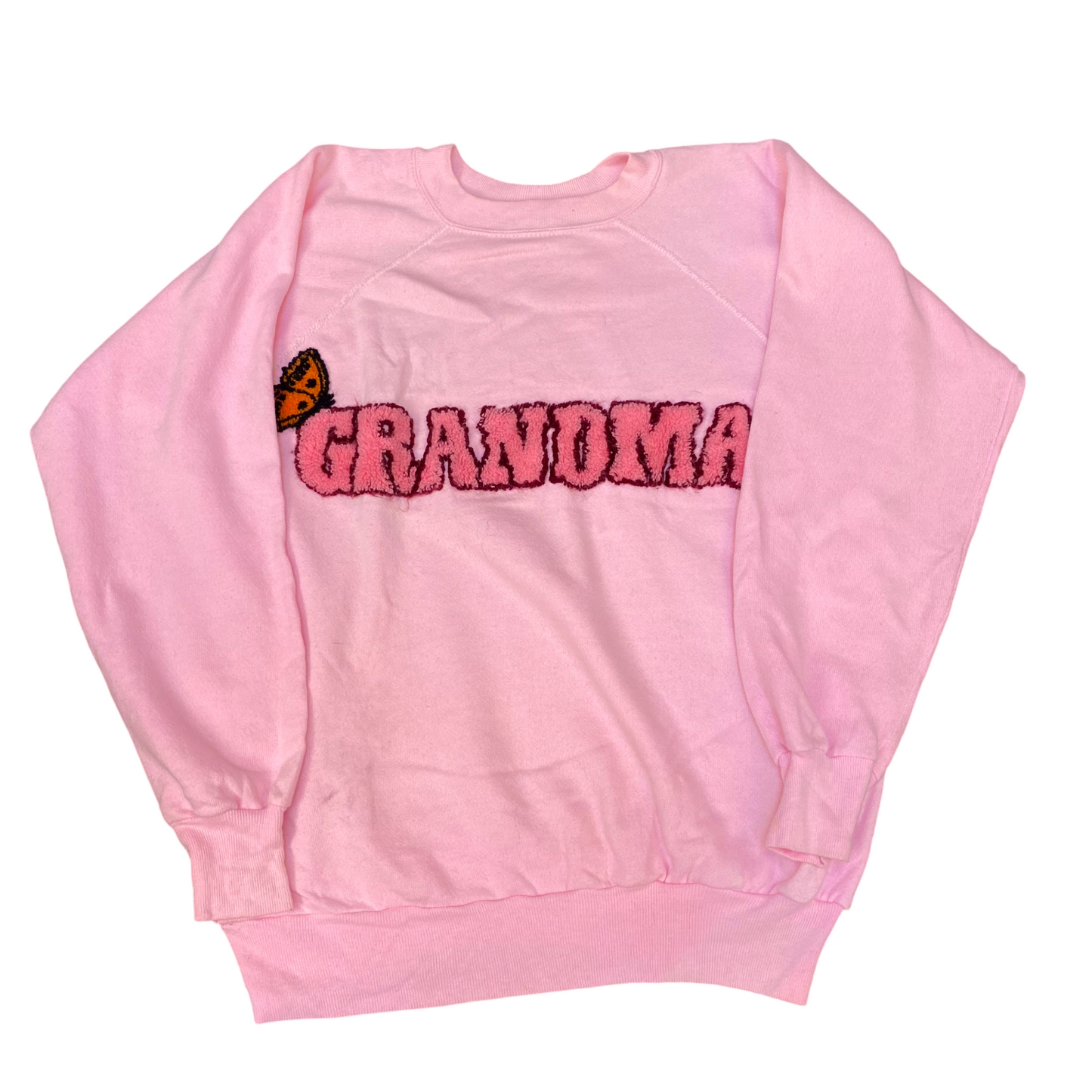 Pannil Grandma Sweatshirt Womens Large Pink Long Sleeve Crew Neck Pullover