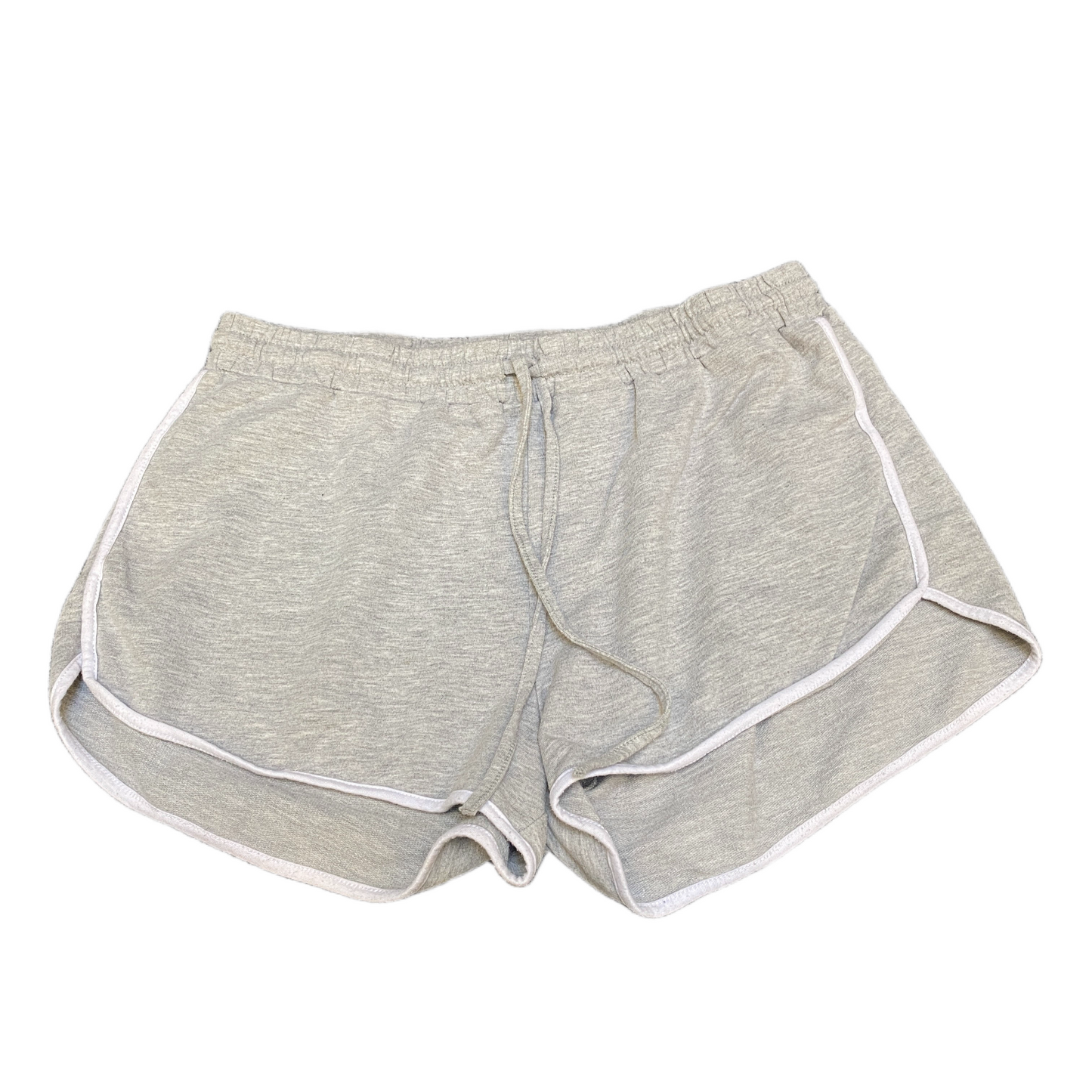 Running Sprinter Shorts Womens L 30" Waist Grey Athletic Gym Workout Dolphin Hem
