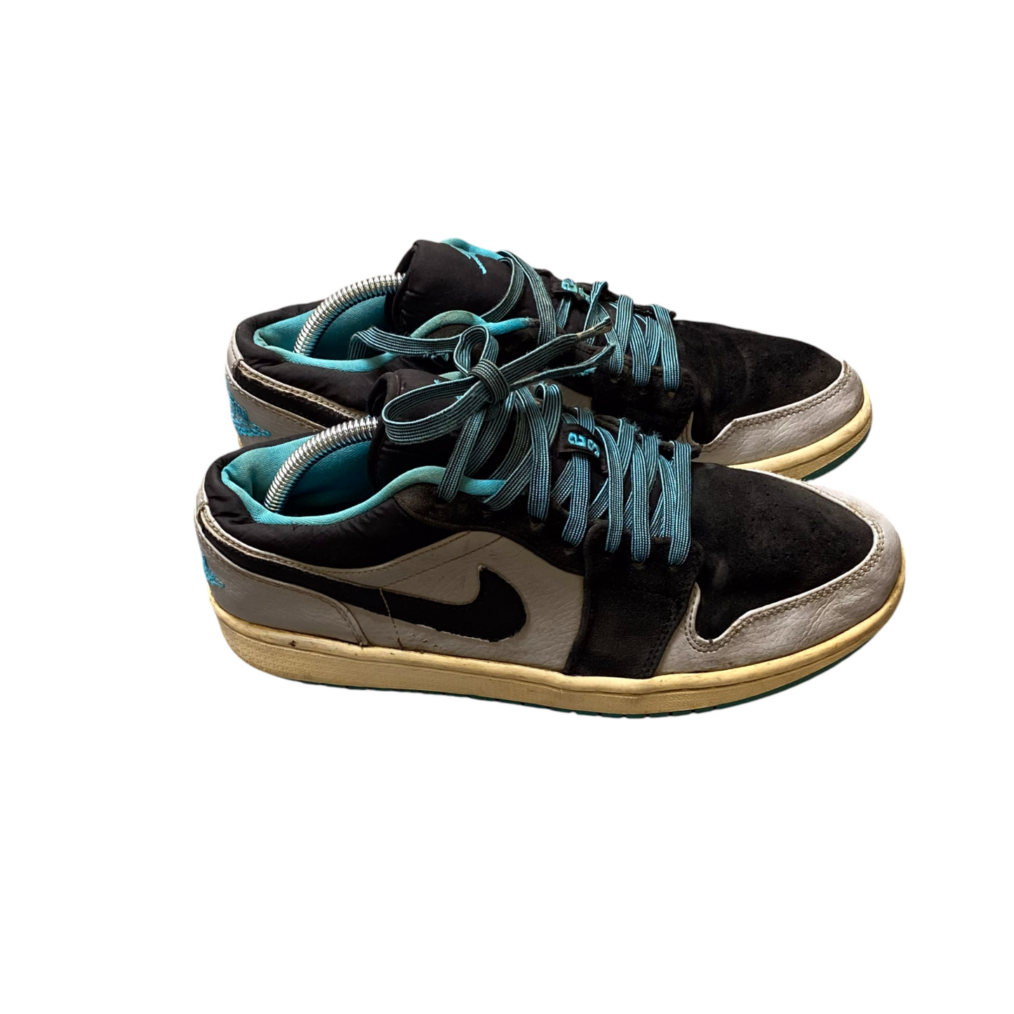 Nike Air Jordan 1 Low Trainers Sneakers Womens 8 Black White Athletic Lace Up