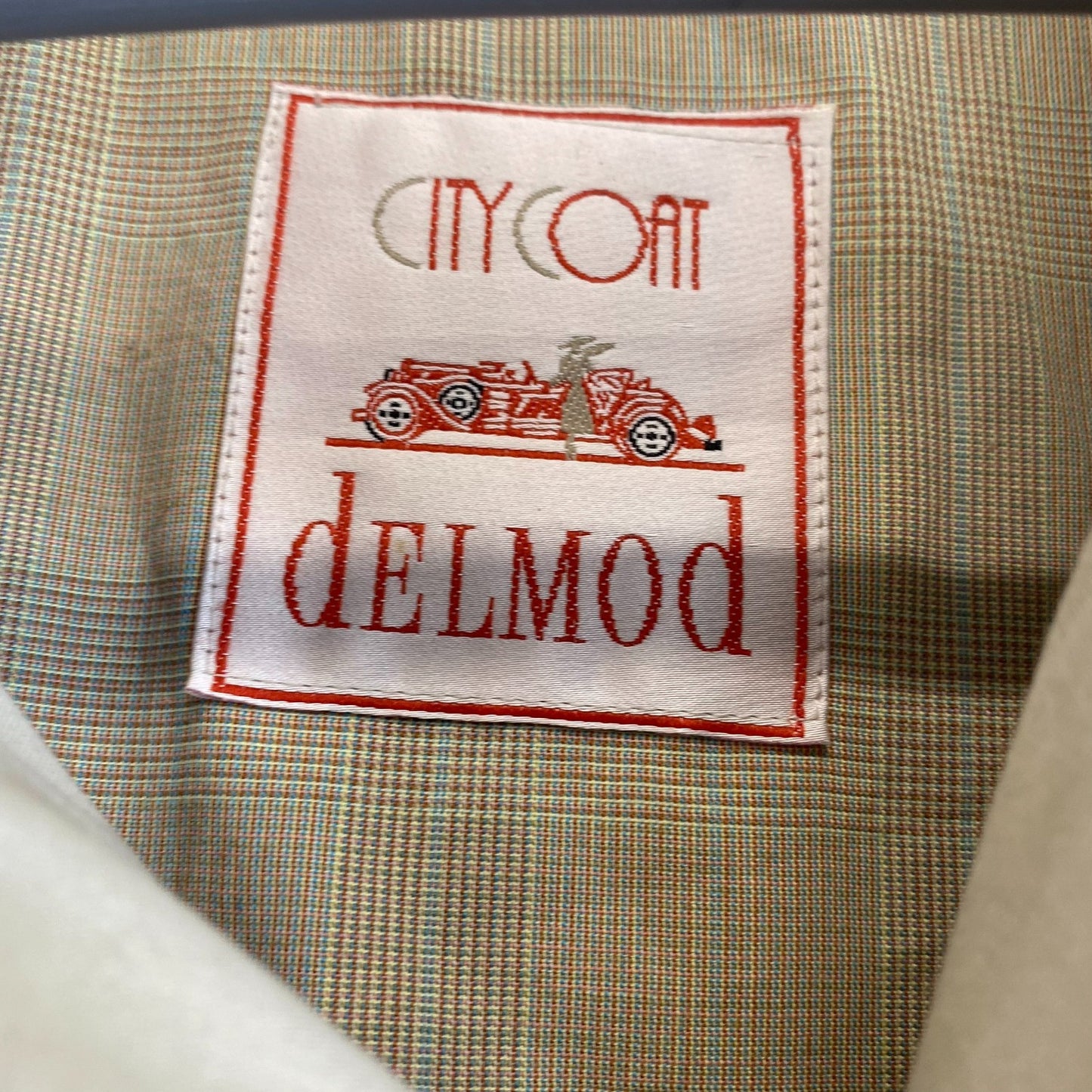 Delmod Trench Coat Womens XL Cream Vented Long Sleeve Collared Button Front