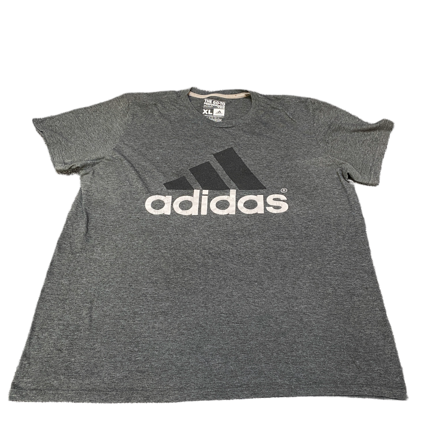 Adidas The Go-To Performance T-Shirt Womens XL Grey Heathered Stretch Crew Neck