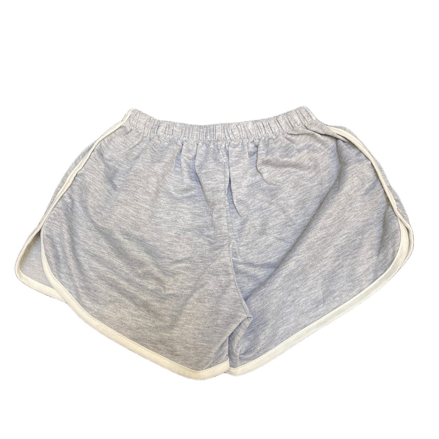 Running Sprinter Shorts Womens S 21" Waist Grey Athletic Gym Workout Dolphin Hem