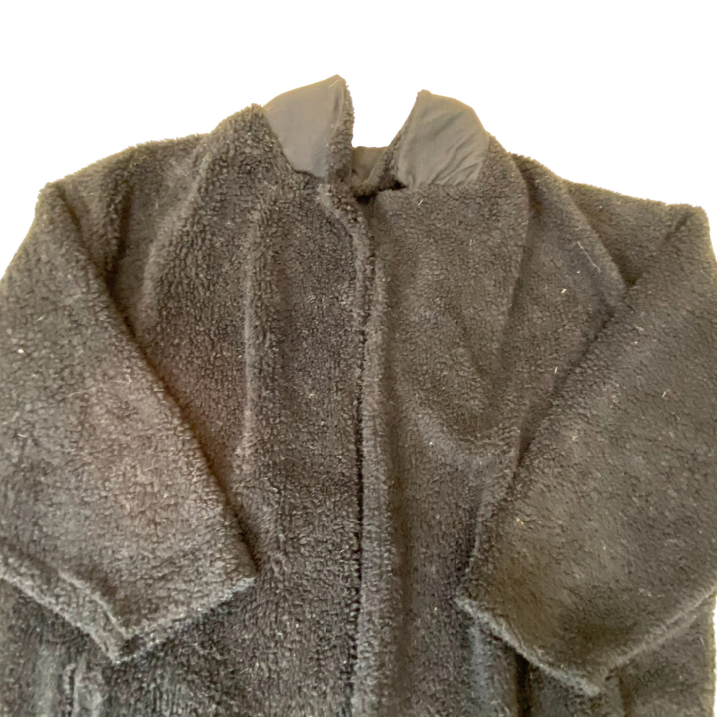 Trench Coat Womens XXL Black Fleece Pockets Long Sleeve Collared Open Front