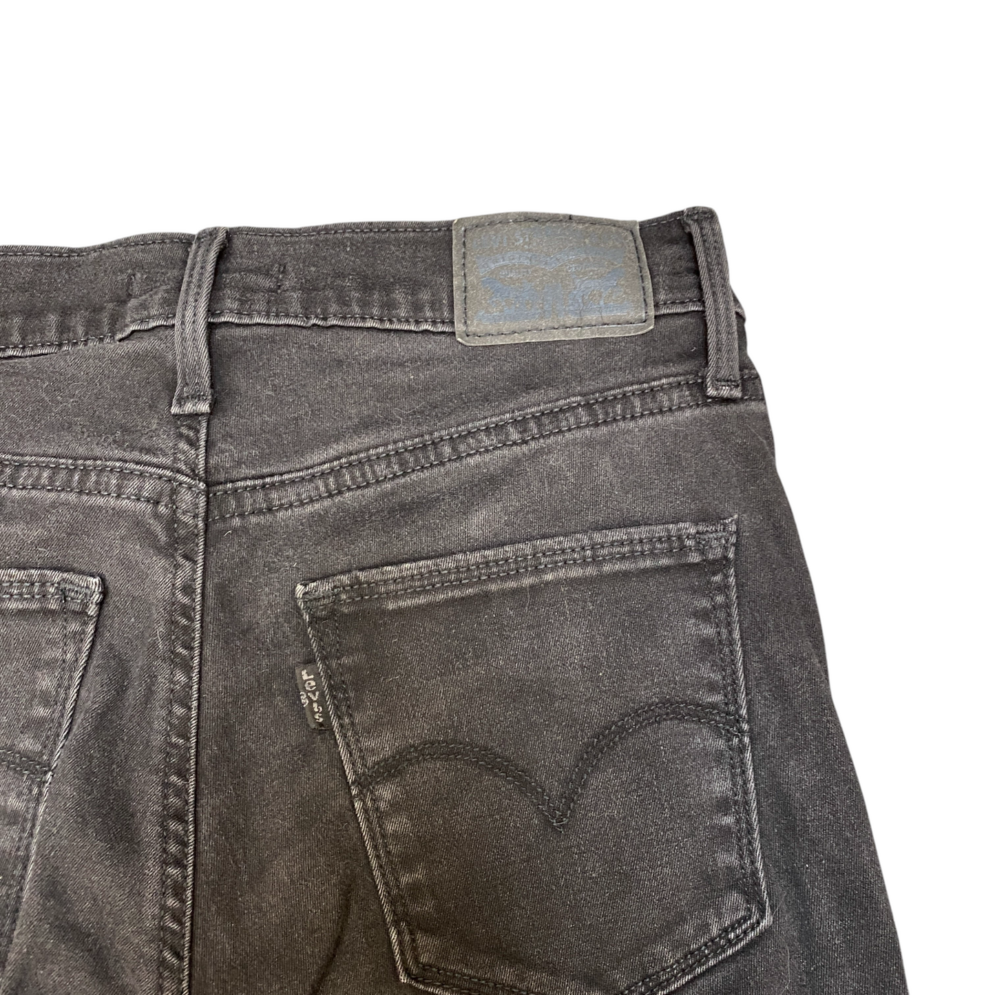 Levi's Jeans Womens 27" Waist Black Denim Stretch Flat Front Slimming Skinny Leg