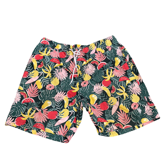 U.S. Polo Assn Swim Shorts Mens Medium Green Tropical Floral Mesh Lined Stretch