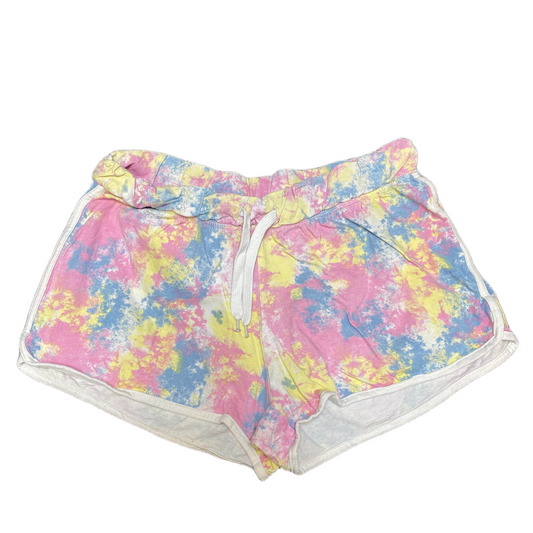 Running Sprinter Shorts Womens L 31" Waist Multi Tie Dye Gym Workout Dolphin Hem
