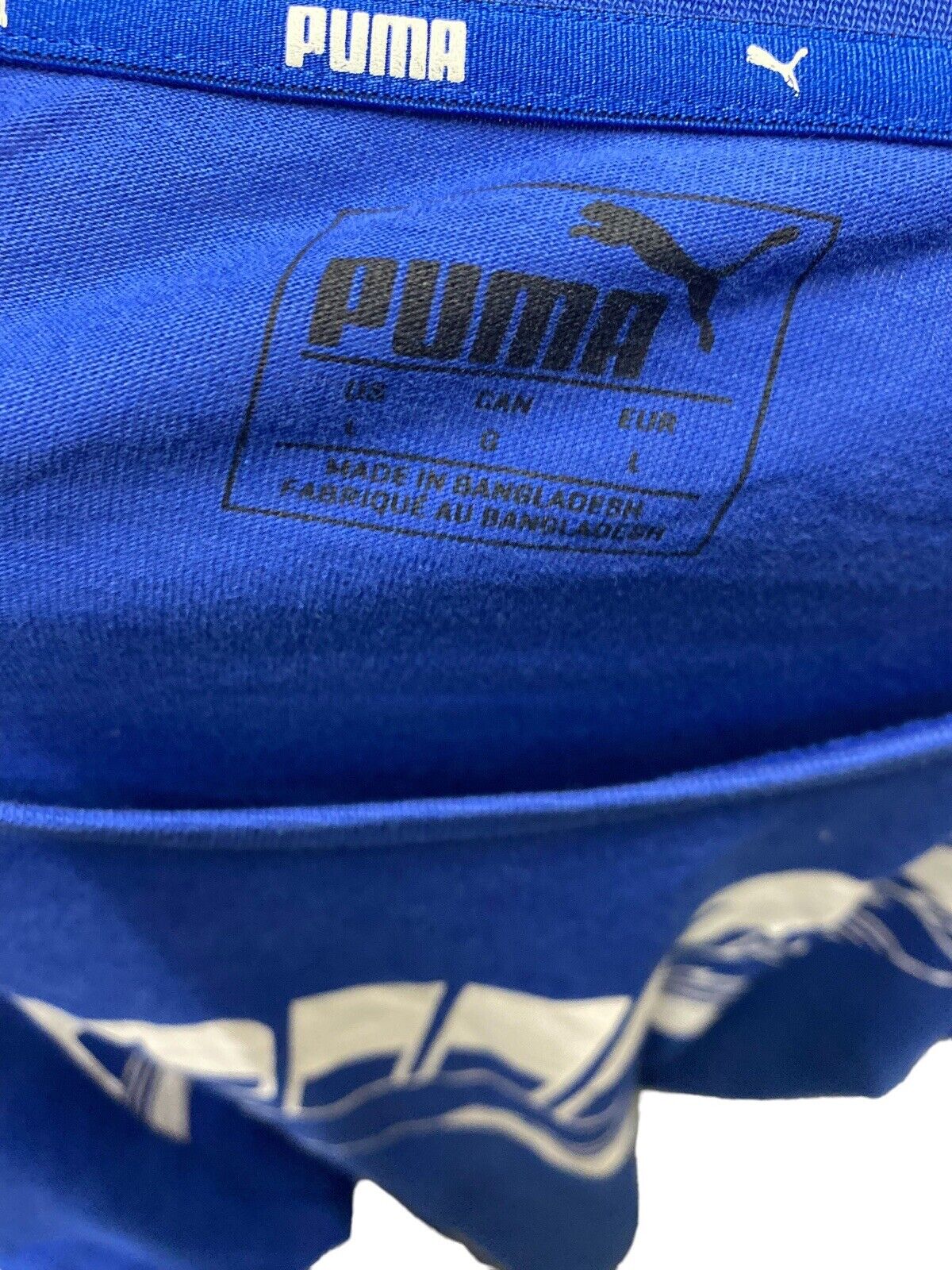 Puma T-Shirt Blue Mens L Front Logo