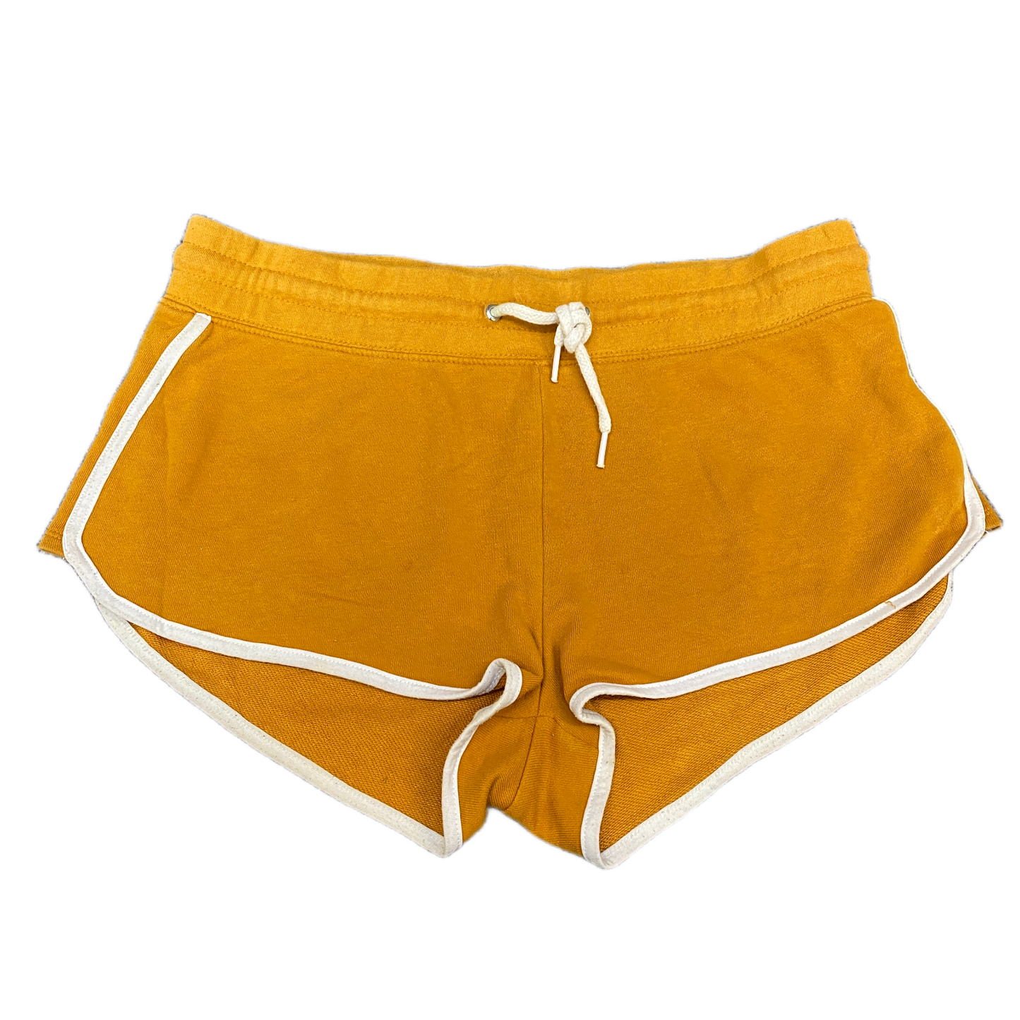 Running Sprinter Shorts Womens S 31" Waist Yellow Athletic Workout Dolphin Hem