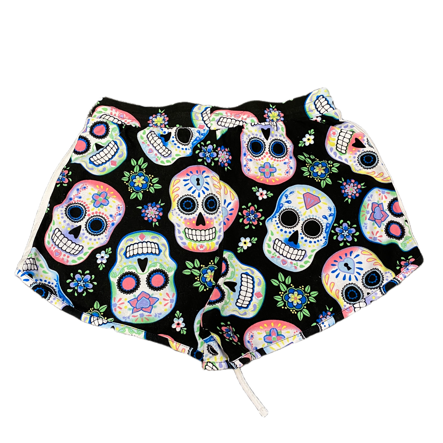 Running Sprinter Shorts Womens M 26" Waist Multi Skull Floral Athletic Workout