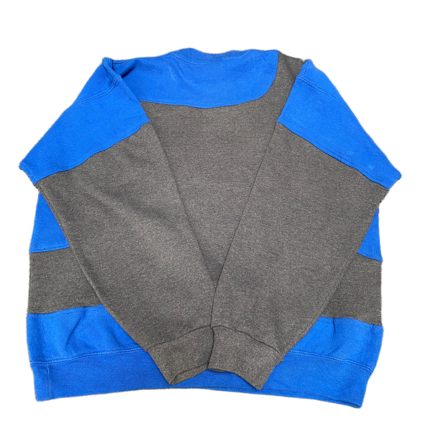 Nike Reworked Sweatshirt Mens L Blue Grey Embroidered Spellout Logo Vintage Y2K
