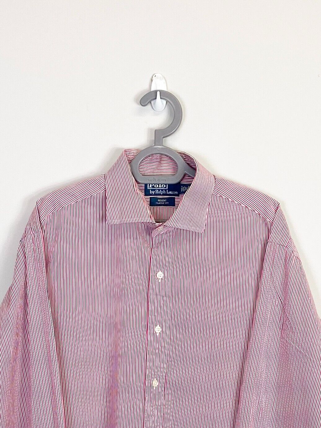 Ralph Lauren Dress Shirt Mens 2XL Pink Striped Regent Classic Fit Button Down