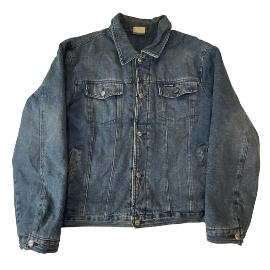 Camargue Trucker Jacket Mens XL Blue Denim Casual Wear Long Sleeve Button Front