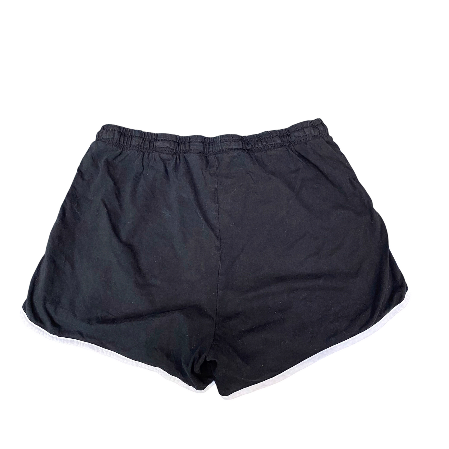 Active Running Sprinter Shorts Women XL Black Gym Workout Drawstring Dolphin Hem