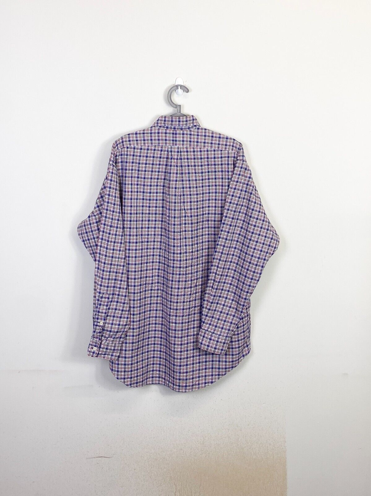 Ralph Lauren Shirt Men Medium Purple Plaid Blake Cotton Small Red Polo Pony Logo