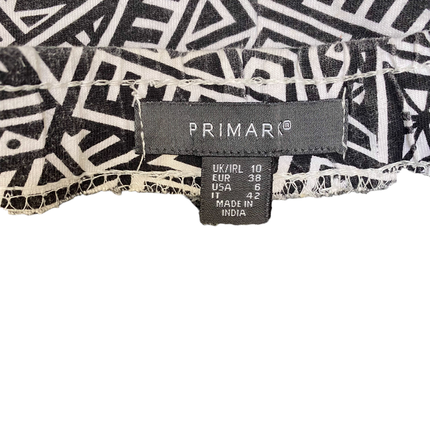 Running Sprinter Shorts Womens L Black White Geo Print Drawstring Elastic Waist