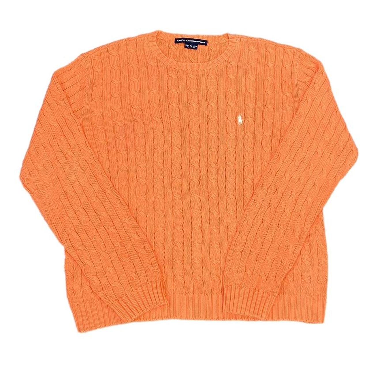 Ralph Lauren Cable Knitted Sweatshirt Orange Womens XL