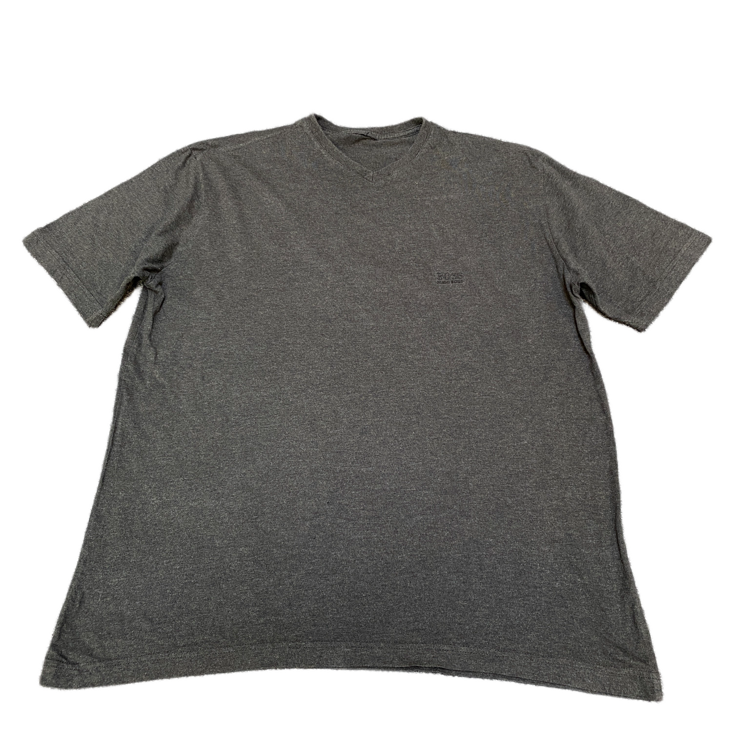 Hugo Boss T-Shirt Mens S Grey Charcoal Slim Fit Short Sleeve V-Neck Pullover Tee