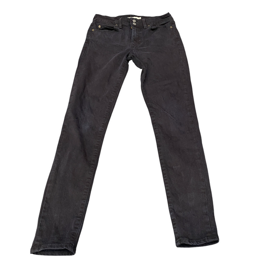 Levi's 711 Skinny Jeans Women 27" Waist Black Denim Premium Stretch High Waisted