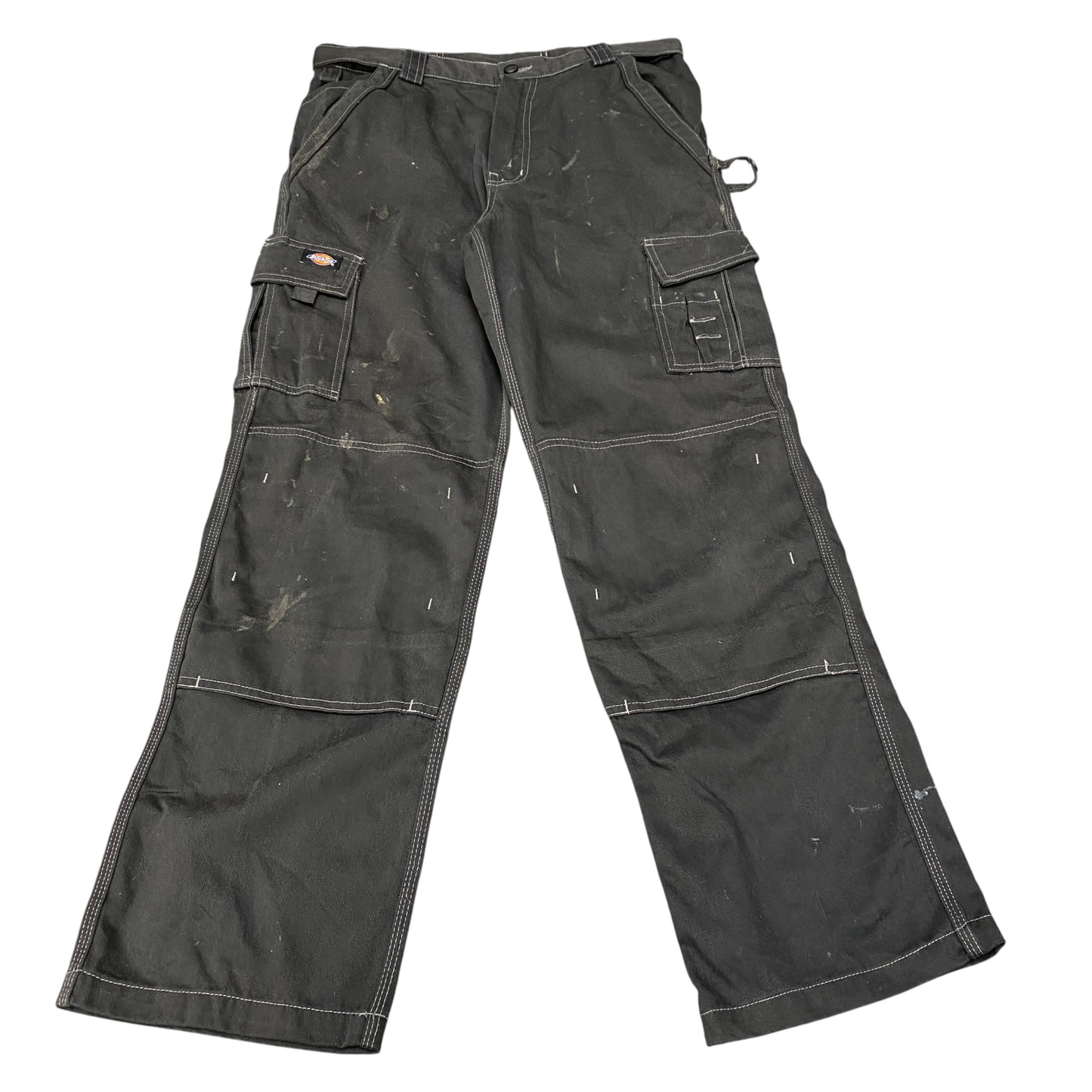 Dickies Industrial Cargo Trousers Men 34" Waist Black Double Knee Comfort