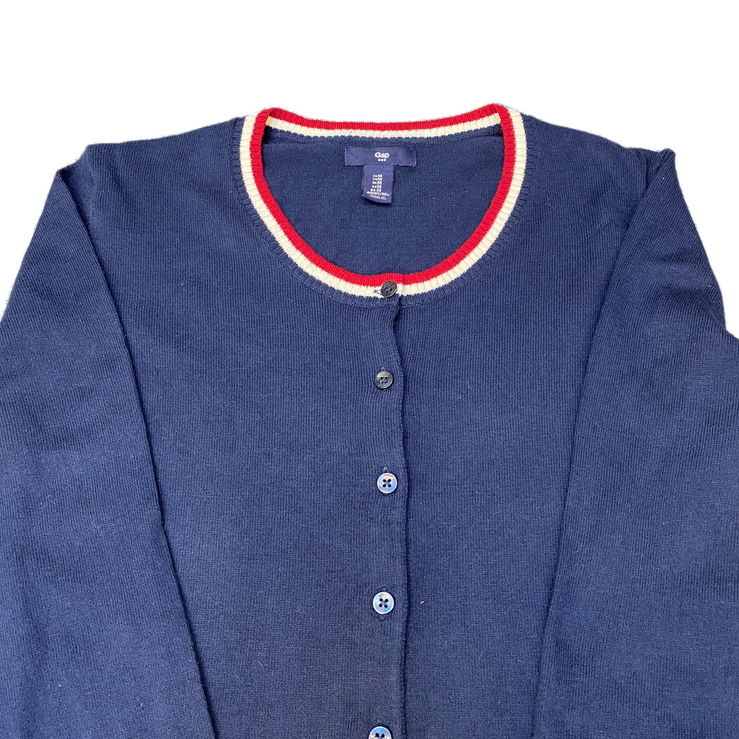 Gap Cardigan Sweater Womens Medium Blue Knit Loose Fit Long Sleeve Button Front