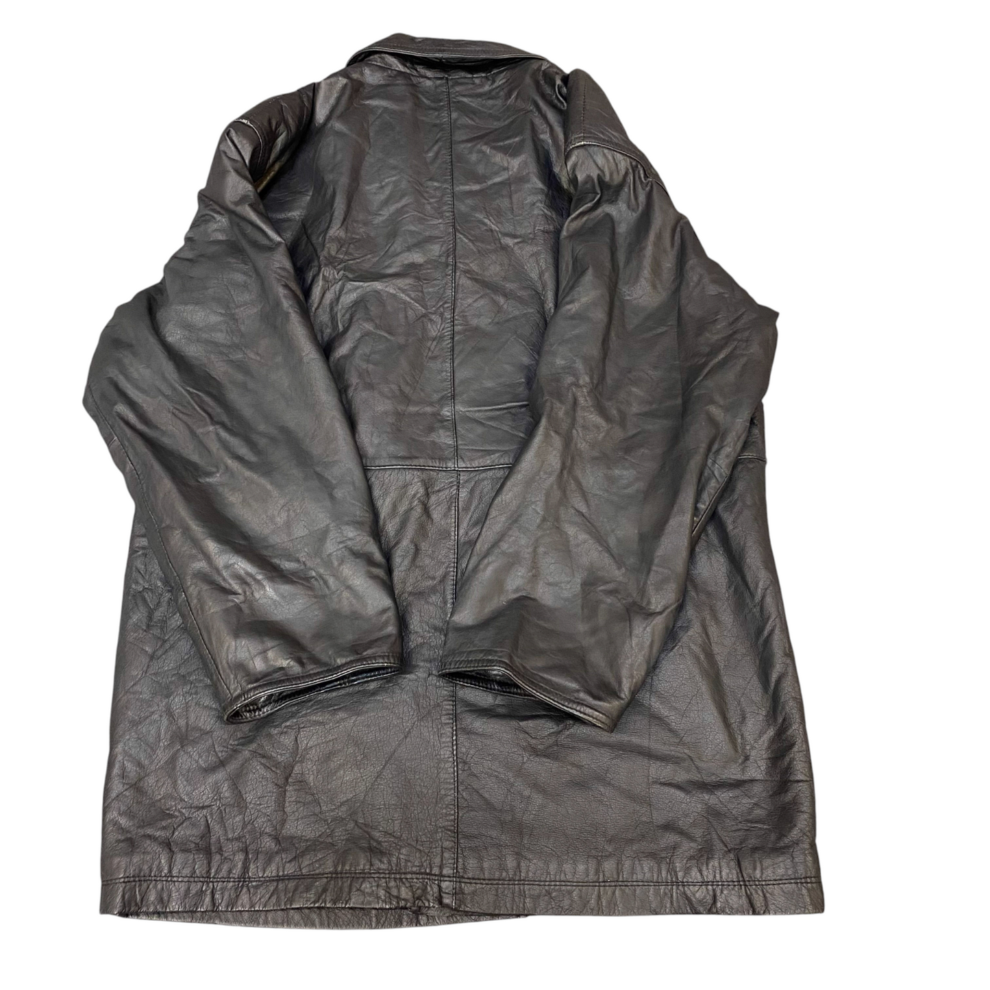 Strath Conar Leather Jacket Womens Medium Black Lined Collared Button Front