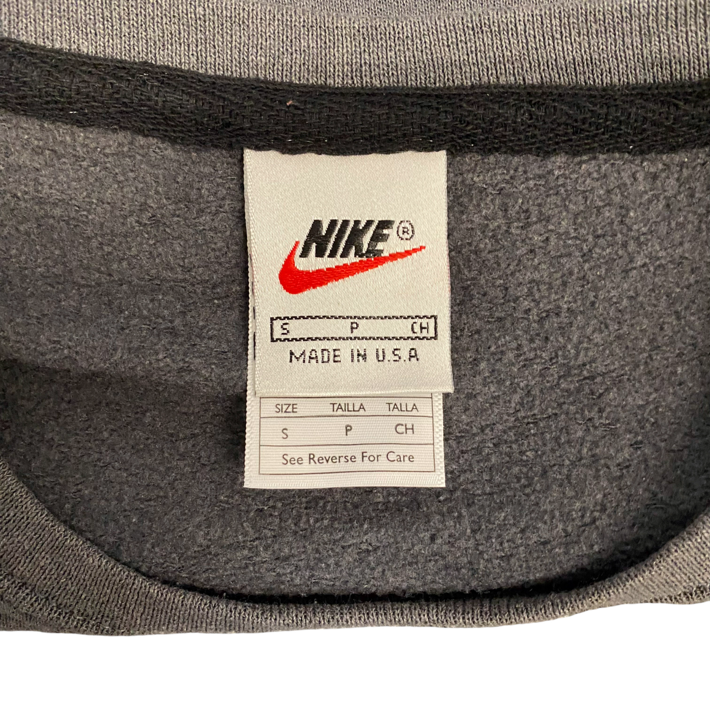 Nike Reworked Sweatshirt Men Small Purple Grey Embroidered Spellout Logo Vtg Y2K