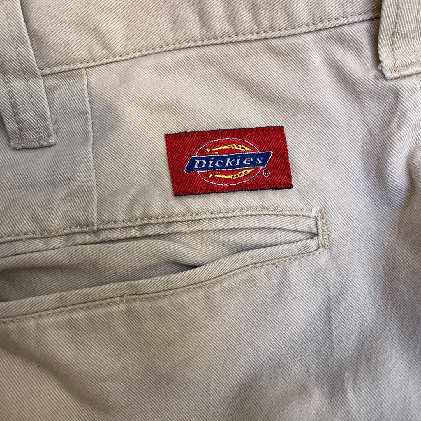 Dickies Trousers Mens Large Ivory Regular Fit Slash Pocket Workwear Outdoor