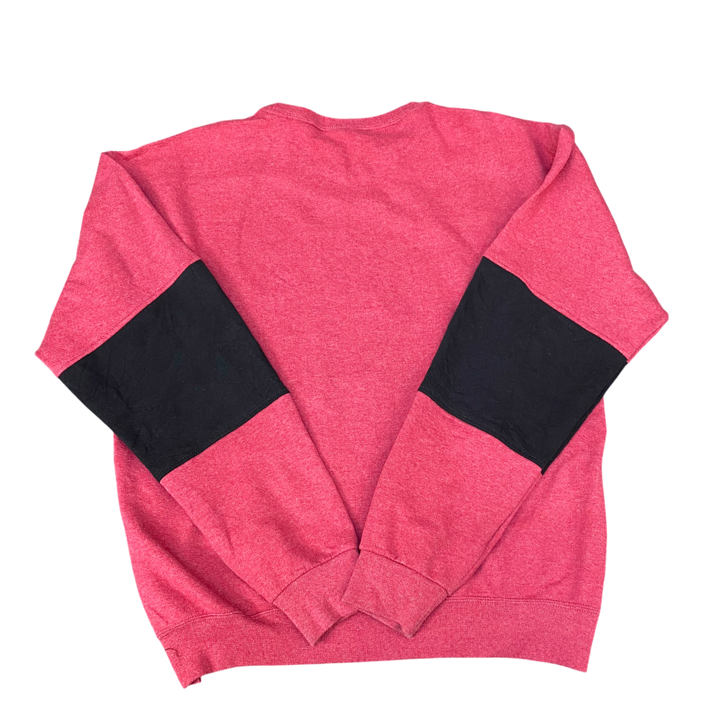 Nike Reworked Sweatshirt Mens Large Pink Black Embroidered Spell Out Logo Y2K