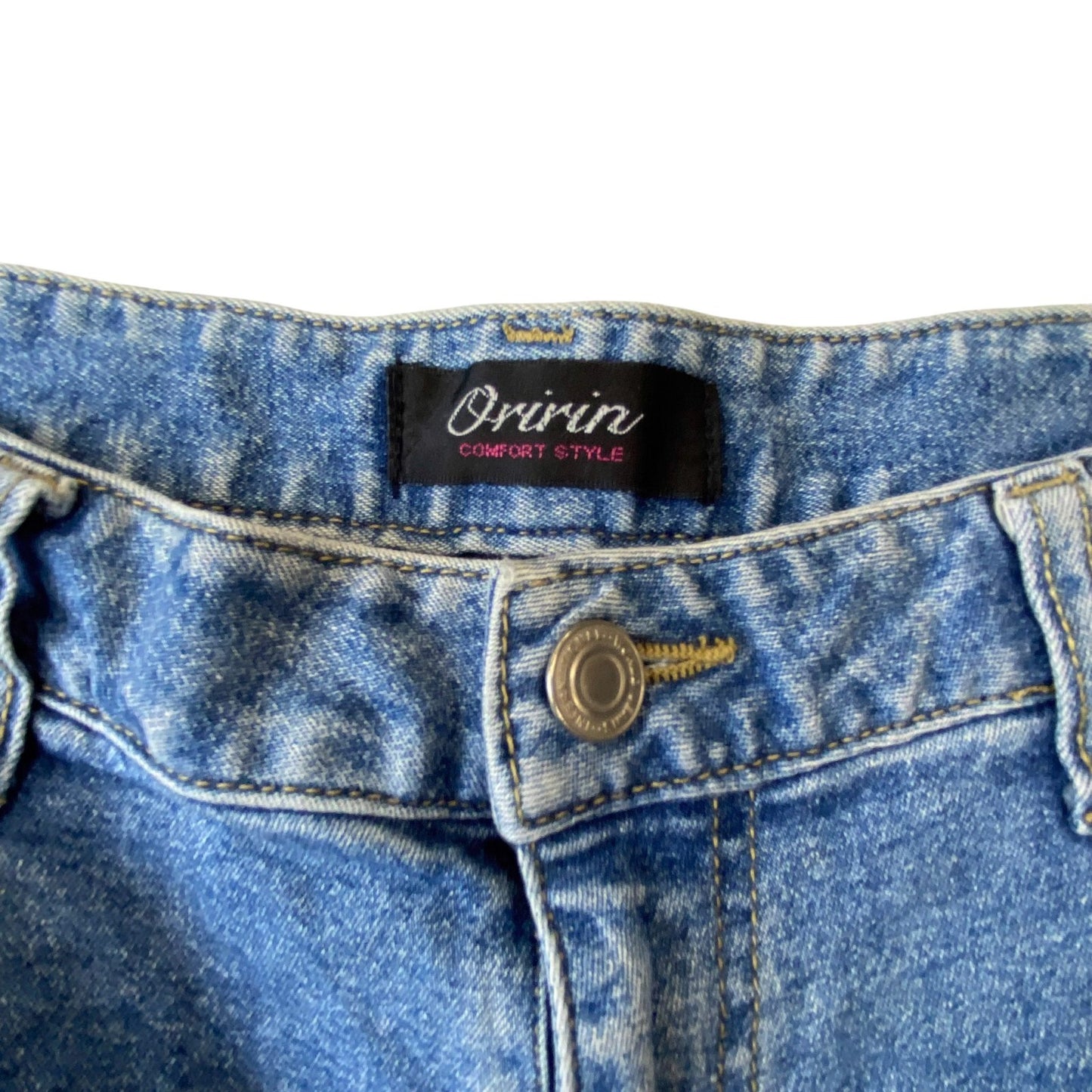 Oririn Jeans Womens Large W30 L28 Blue Denim Bootcut Flat Front Pockets Outdoor