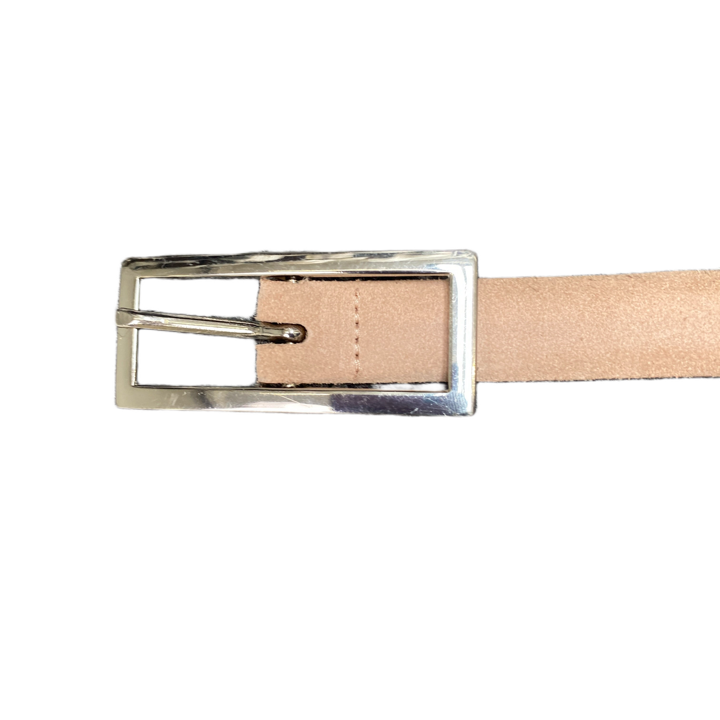 Gerry Weber Waist Belt Women Beige Suede Leather Silver Pin Buckle 37.5 Inches