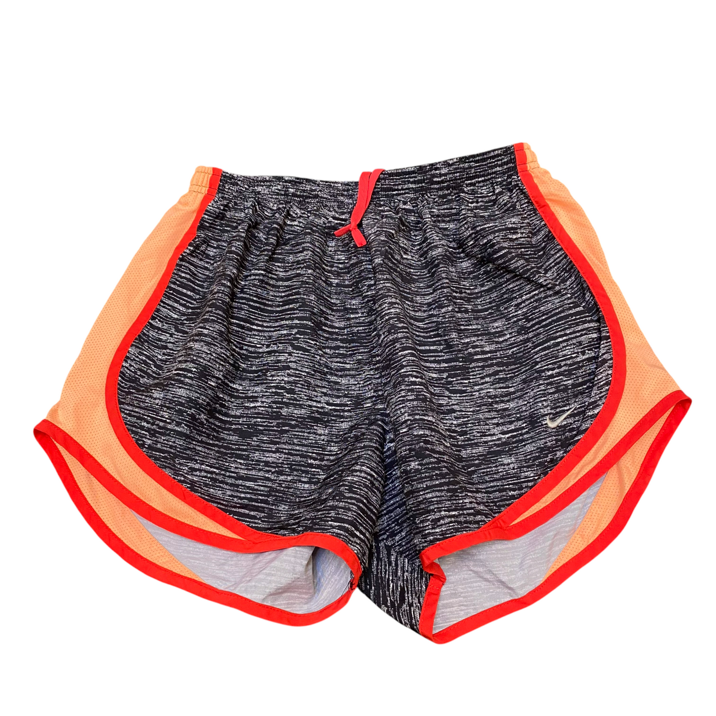 Nike Running Sprinter Shorts Womens 24W Black Orange Side Mesh Dolphin Hem