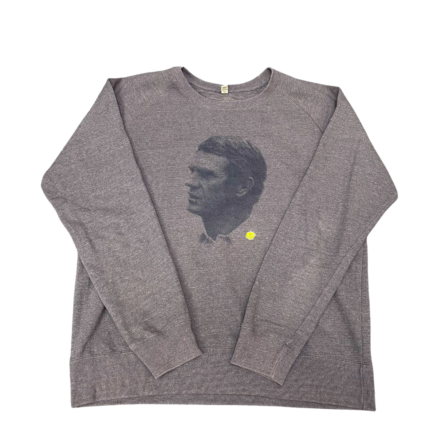 Mein McQueen Sweatshirt Mens XL Grey Long Raglan Sleeve Crew Neck Pullover Y2K