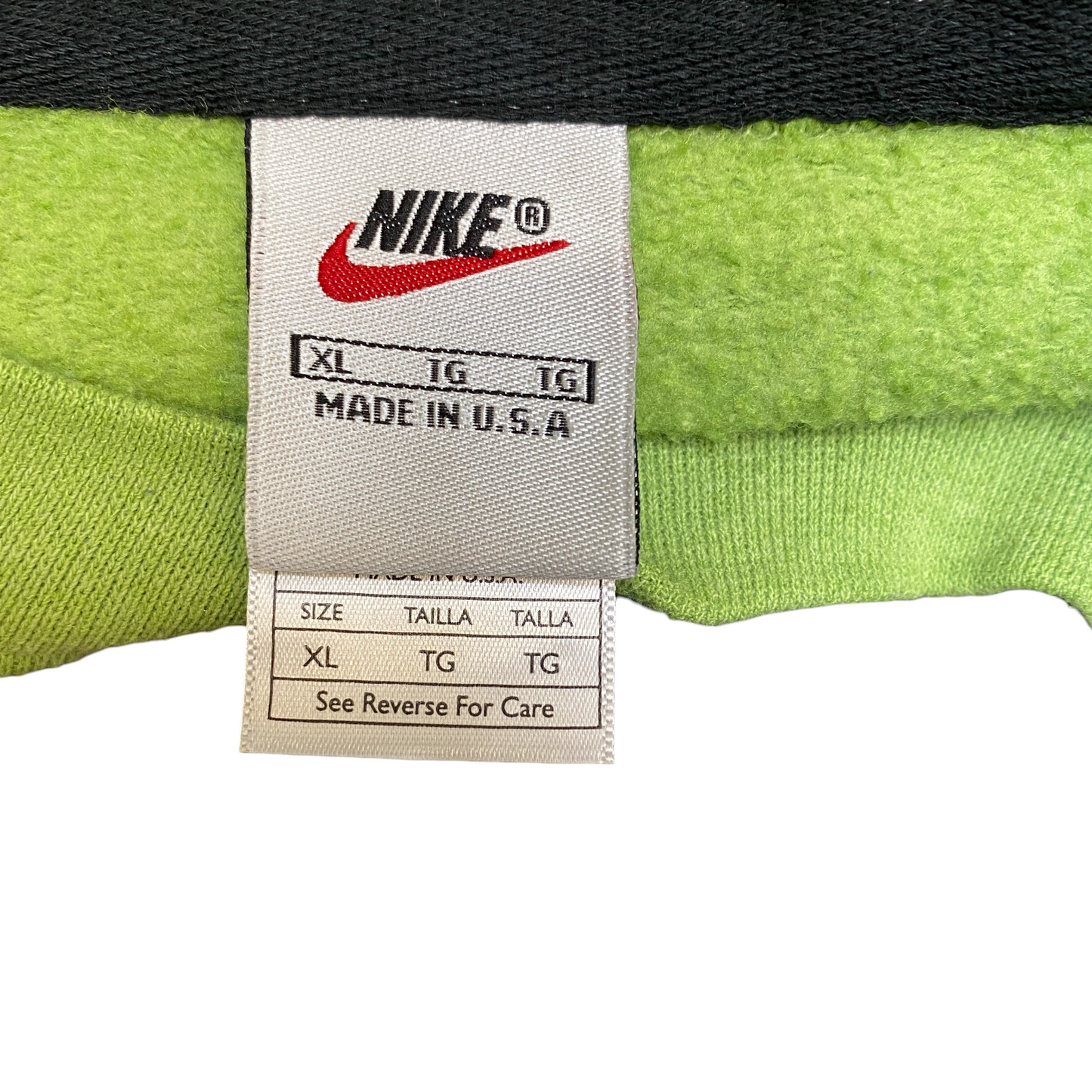 Nike Reworked Sweatshirt Men XL Green Grey Embroidered Spellout Logo Vintage Y2K