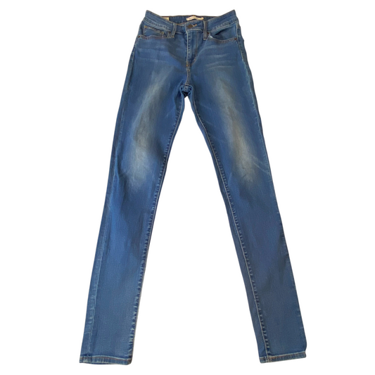 Levi's Jeans Womens 26W 33L Blue Denim Premium 5-Pocket 721 High-Rise Skinny Leg