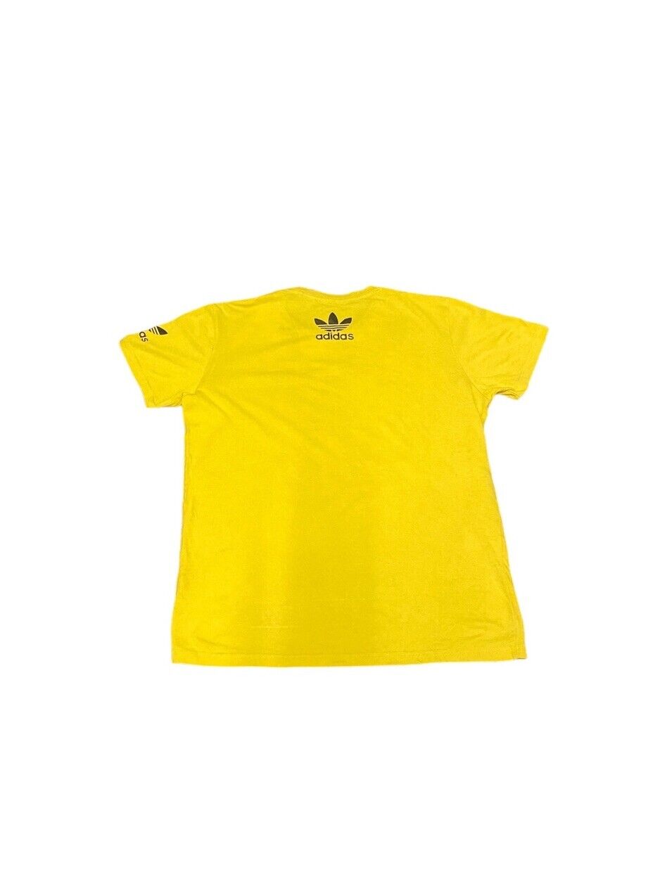 Adidas Originals T-Shirt Yellow Womens L Front Logo