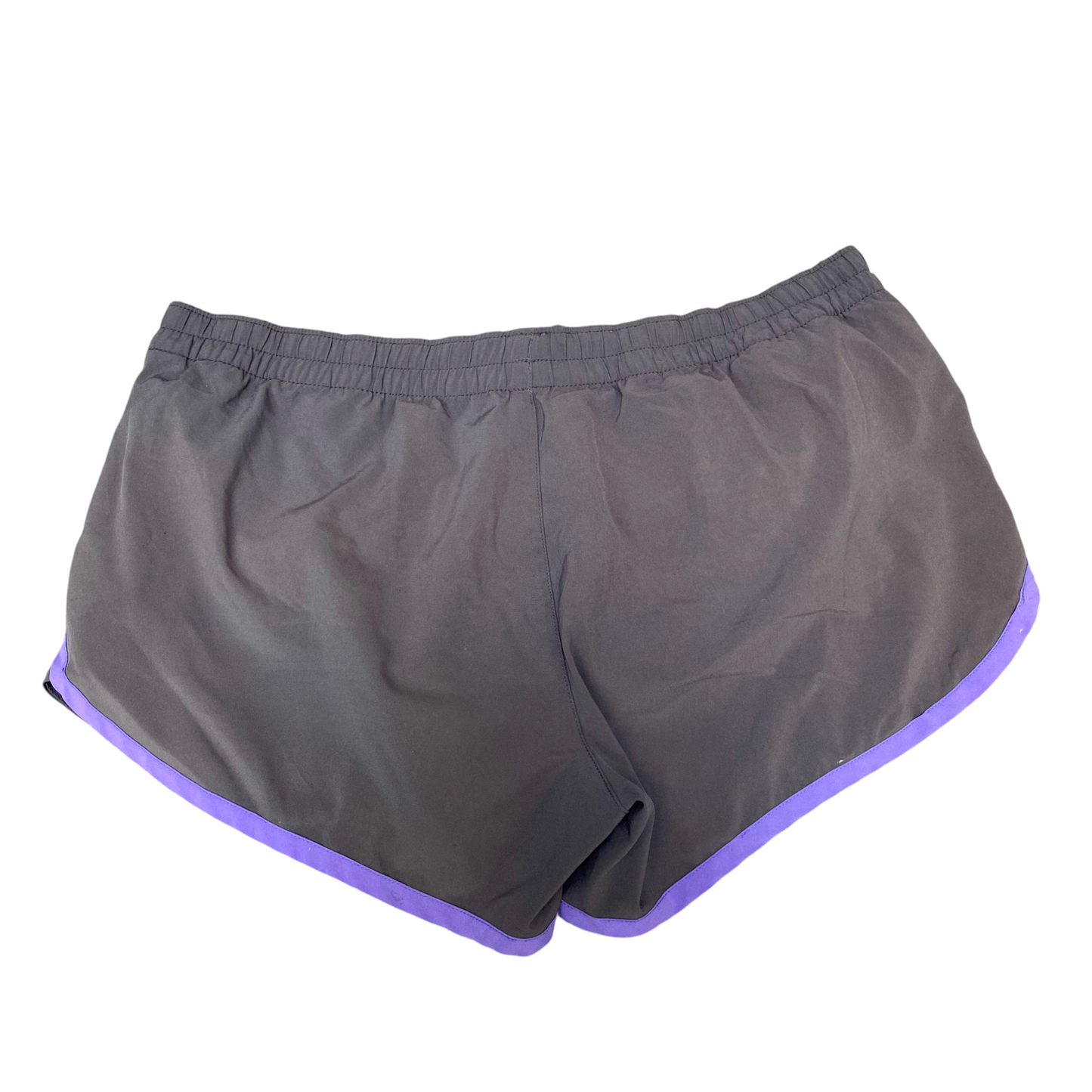 Running Sprinter Shorts Womens Medium Grey Athletic Drawstring Waist Dolphin Hem