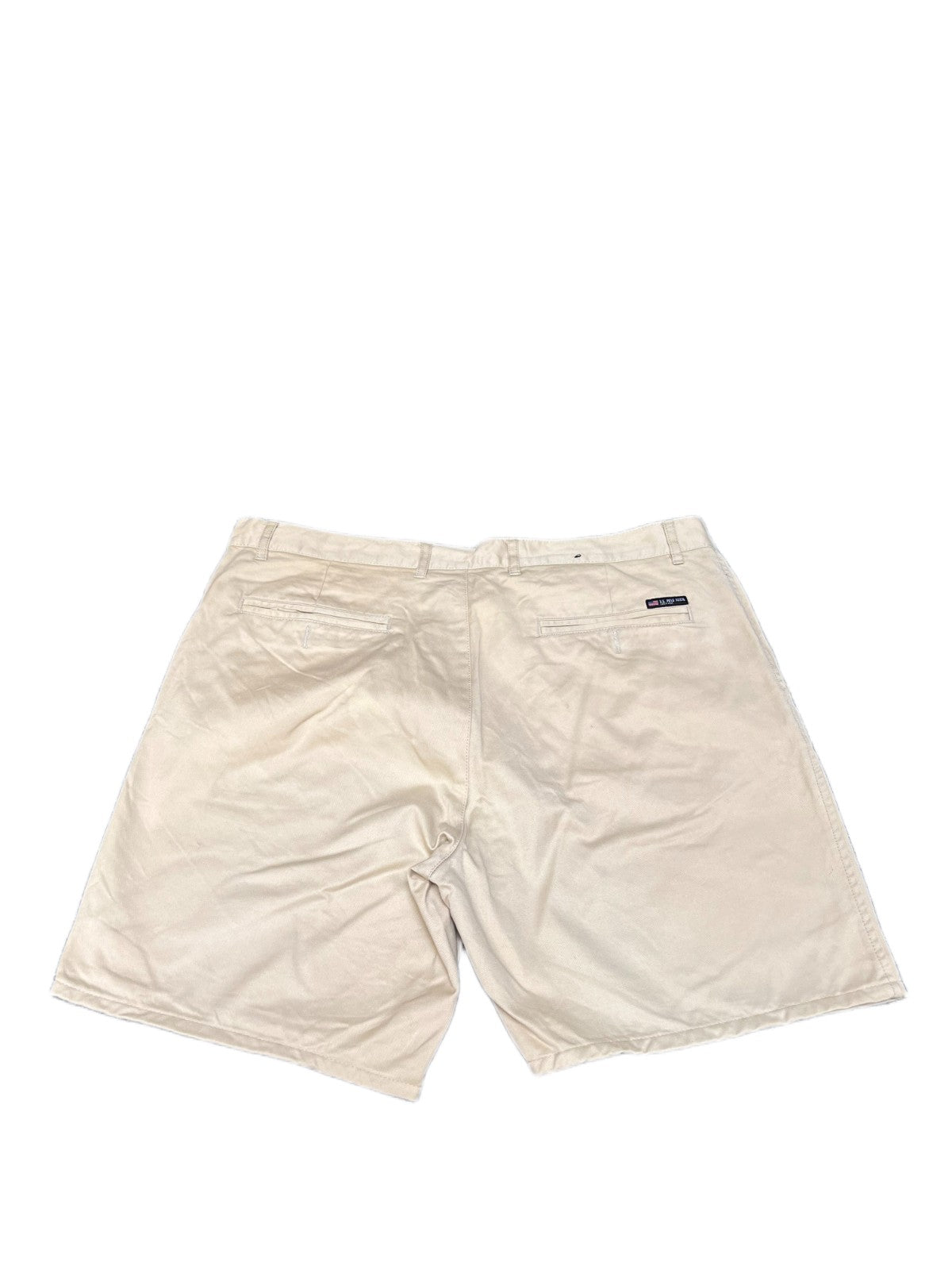 U.S. Polo Assn. Classic Chino Shorts Fits as Mens XL 37" Waist Beige Flat Front