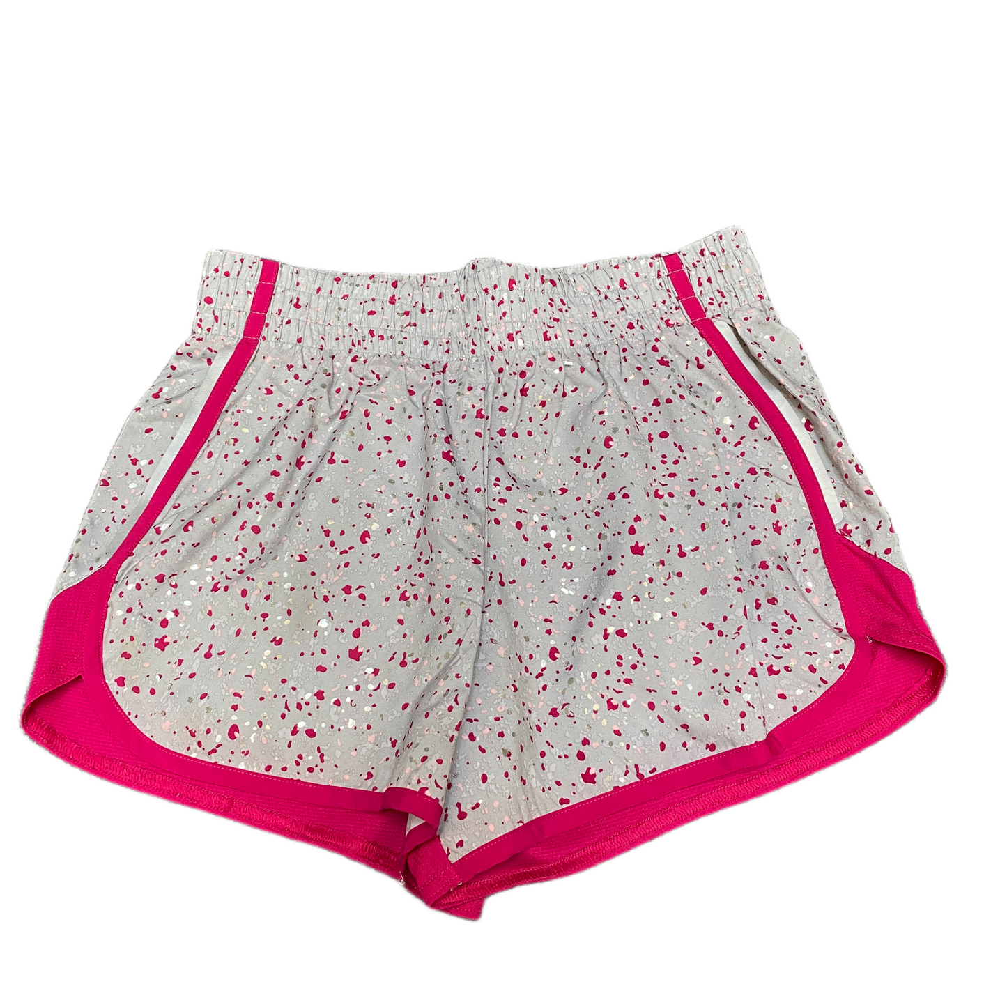 Running Sprinter Shorts Womens M 26" Waist Pink Grey Athletic Fit Dolphin Hem