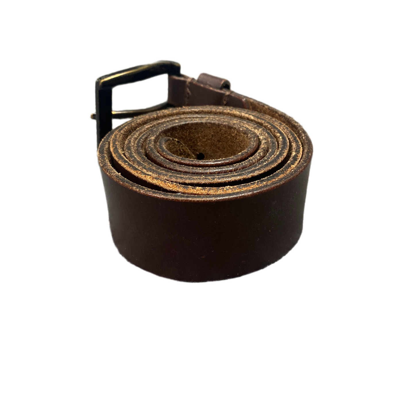 TCM Waist Belt Mens Dark Brown Leather Adjustable Brass Pin Buckle 47.5 inches
