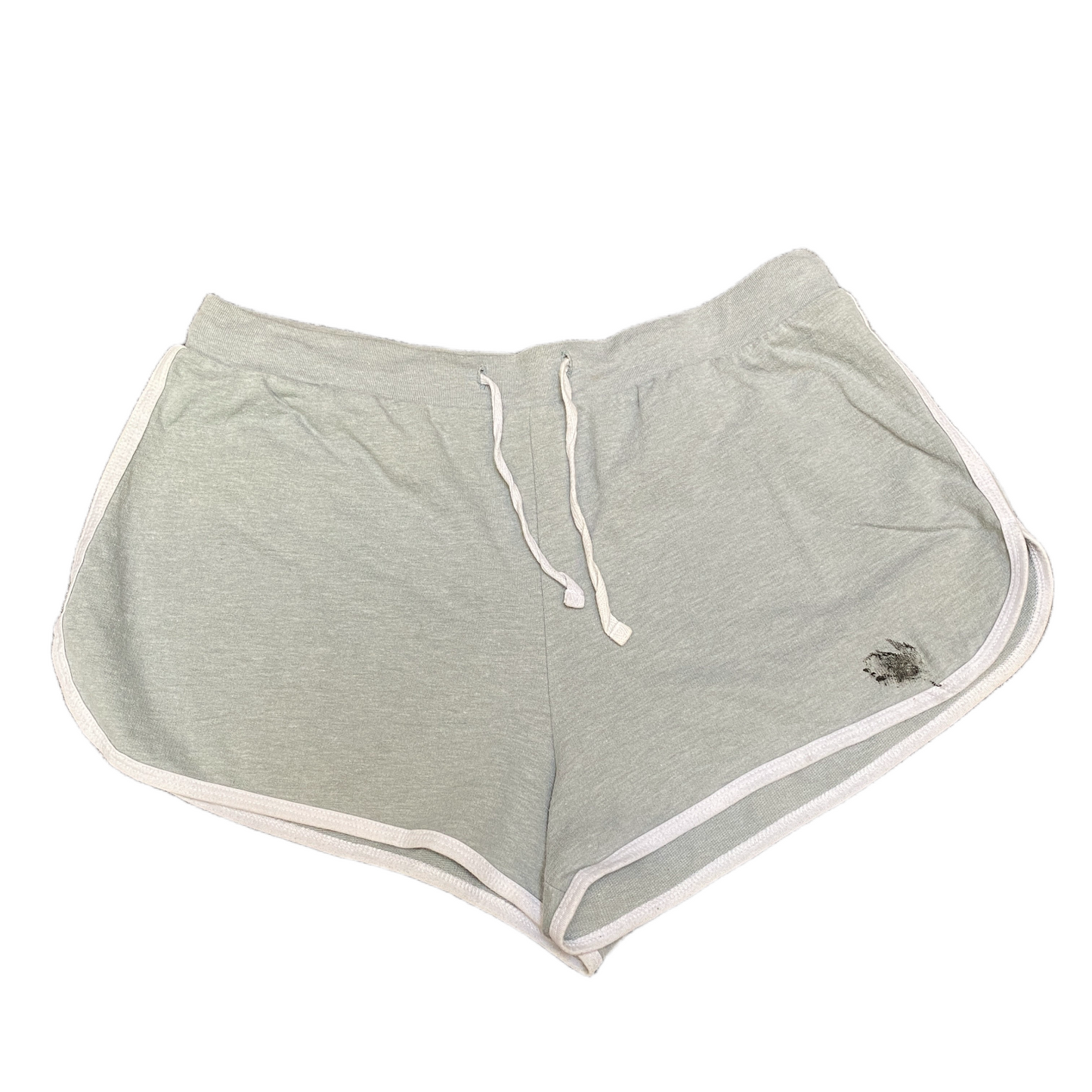 Running Sprinter Shorts Womens L 30" Waist Grey Athletic Gym Workout Dolphin Hem