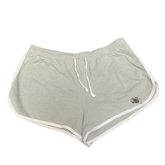 Running Sprinter Shorts Womens L 30" Waist Grey Athletic Gym Workout Dolphin Hem